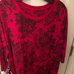 Torrid Floral 3/4 Sleeve Knit Top - Size 1